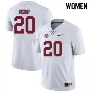 NCAA Women's Alabama Crimson Tide #20 Cooper Bishop Stitched College 2019 Nike Authentic White Football Jersey GG17L03QM